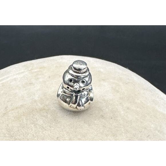 Authentic Pandora Sterling Silver 925 Frosty Snowman Charm 790374 - Picture 1 of 4